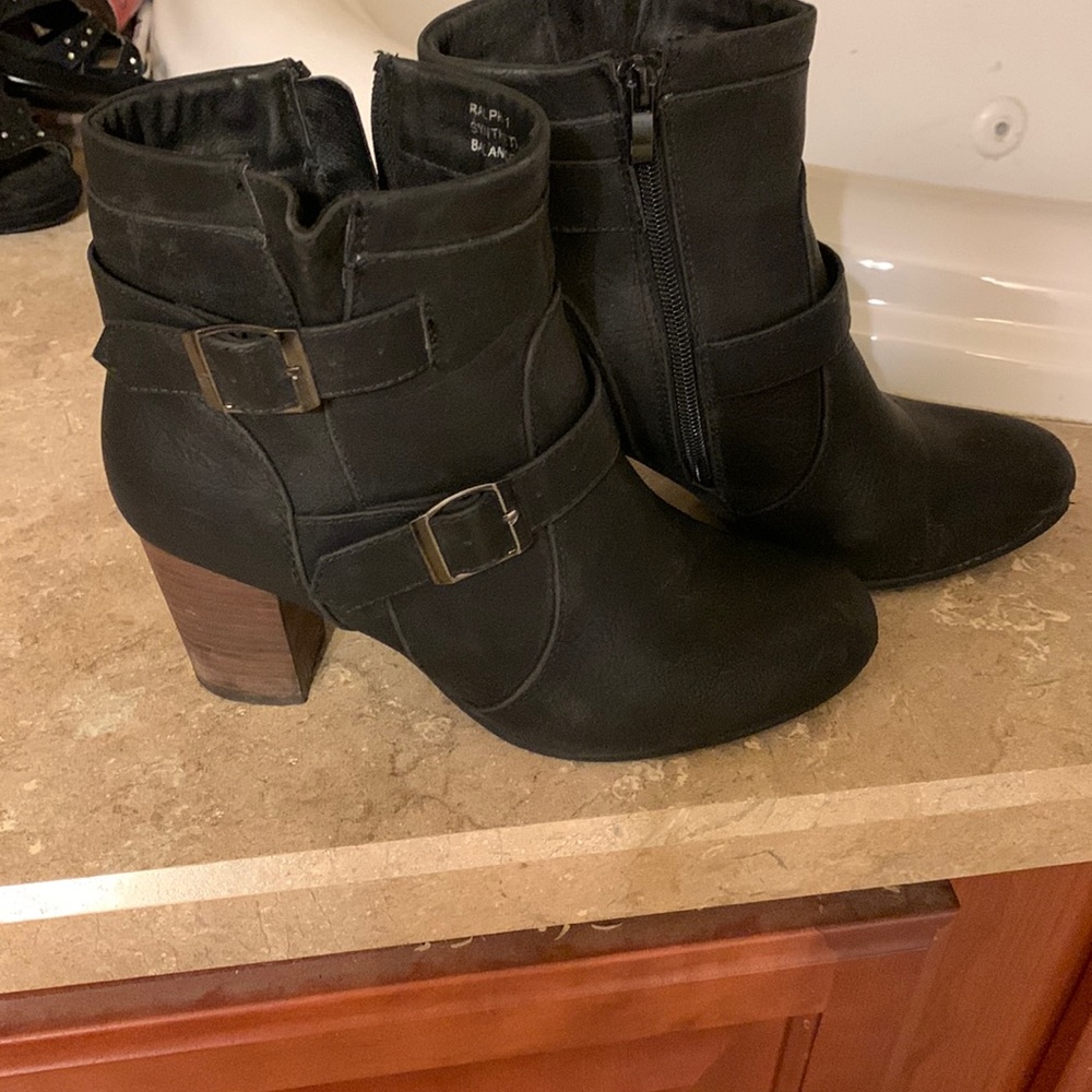 Bootie with buckle accents, 3” heel